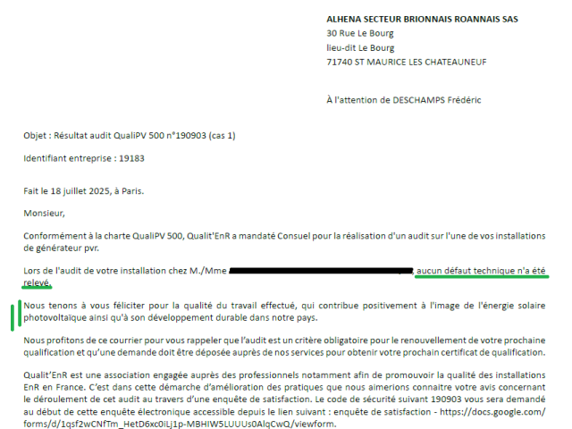 Audit qualiPV 500 0 défaut